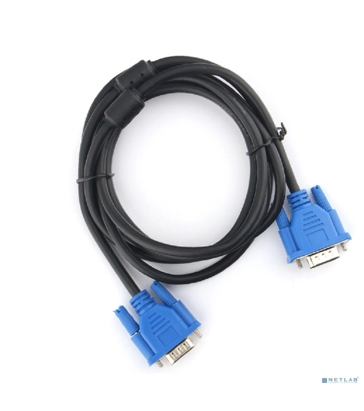 Кабель VGA Pro Cablexpert CC-PVGA-1.8M, 15M/15M, 1.8м, экран, феррит. кольца, пакет