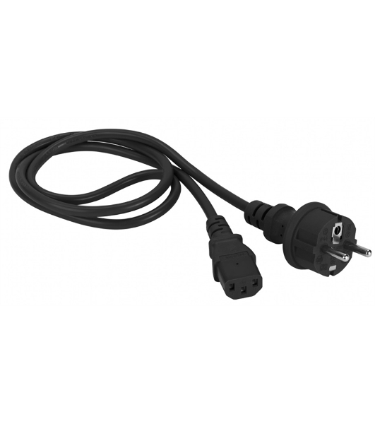 Шнур питания Lanmaster C13-Schuko прямая, 3х0.75, 220В, 10А, черный, 5 метров
