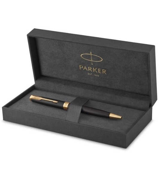 Ручка шариковая Parker Sonnet Core K528 (CW1931519) Matte Black GT M, черные чернила, подарочная коробка