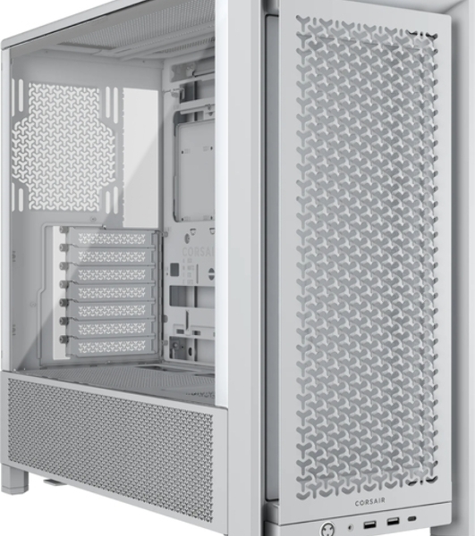 Компьютерный корпус без блока питания Corsair Frame 4000D, Midi-Tower, TG, no fan, 2xUSB-A 3.2, 1xUSB 3.2 Type-C, E-ATX, ATX, mATX, mITX White