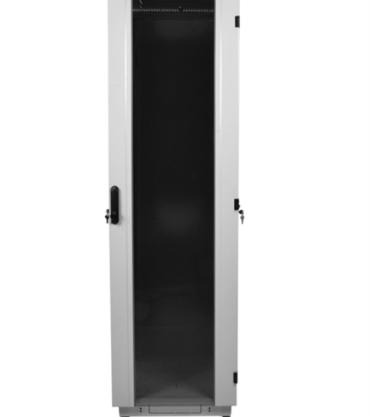 Шкаф телекоммуникационный напольный 42U (600x800) дверь стекло, черный (ШТК-М-42.6.8-1ААА-9005) (3 коробки)