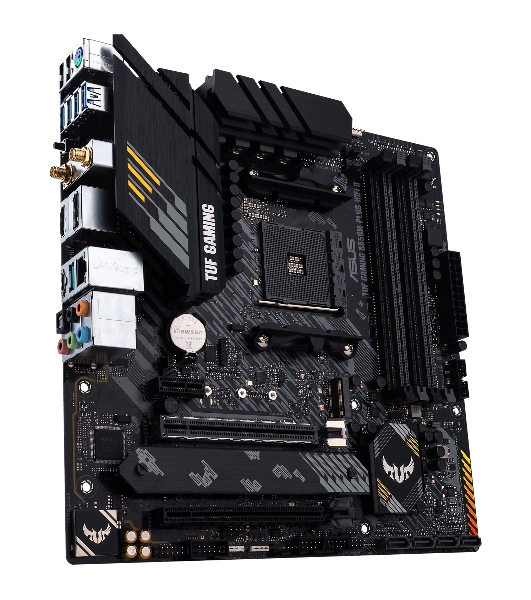 Материнская плата ASUS TUF GAMING B550M-PLUS WI-FI II, AM4, AMD B550, 4xDDR4, 4xSATA, 2xM.2, 1xPCIe 4.0 x16, 1xPCIe 3.0 x4, 1xPCIe x1, 1xDP, 1xHDMI, 1x 2.5Gb LAN, 1xUSB-C 3.2 Gen 2, 4xUSB-A 3.2 Gen 1, 2xUSB-A 2.0, 5x3.5 мм, TOSLINK, 7.1, mATX