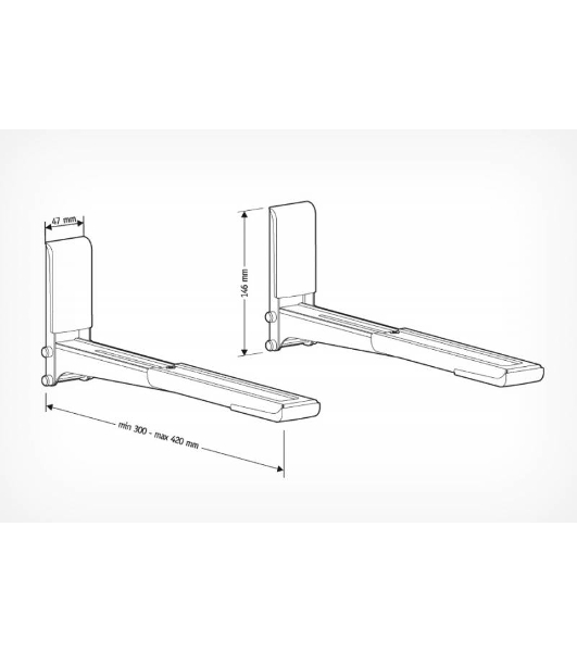 Кронштейн для СВЧ Holder MWS-2003 черный макс.40кг настенный фиксированный