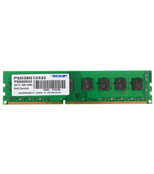 Оперативная память Patriot, DDR3, 8GB, (1x8 GB,), 1333 MHz, CL9, DIMM