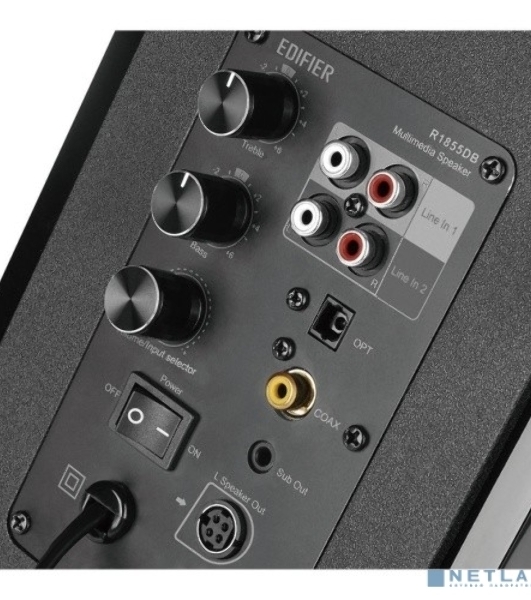 Колонки Edifier R1855DB Black Активные, 70W RMS, 60-20000Гц, дерево, пульт ДУ, Bluetooth 5.0,выход на сабвуфер,Opt/Coaxial,2 RCA