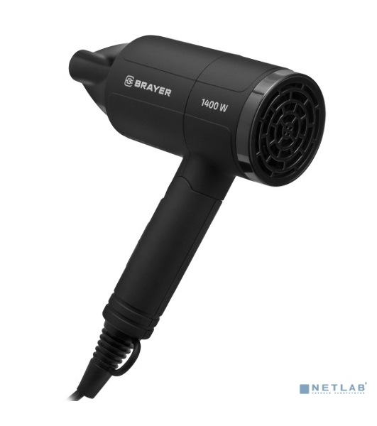 Фен BRAYER BR3040 черный, 1400 Вт, компактный