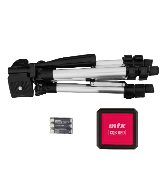 Лазерный уровень MTX XQB RED Pro SET, 10 м, красный луч, батарейки, штатив