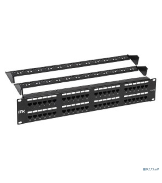 Патч-панель ITK 2U кат. 5Е UTP 48 портов (Dual) с каб. орг-м