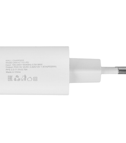 Сетевое зарядное устройство Wiiix UNN-4-1-01-PD 20W 3A (PD) USB Type-C белый
