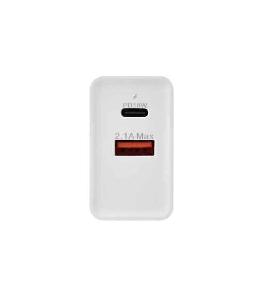 Сетевое зарядное устройство Rexant Type-C + USB 3.0 с Quick charge, белый