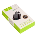 Сетевое зарядное устройство QC 3.0 HOCO HC-16255 C12Q 1 USB Выход: 5V_9V_12V, 18W черный, фото 1