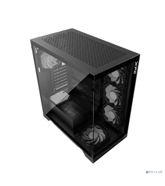 Компьютерный корпус XPG INVADER X BLACK (INVADERXMT-BKCWW) Mid-Tower Gaming ATX PC Case with Panoramic View, Tempered Glass Panels, and RGb Lighting Black