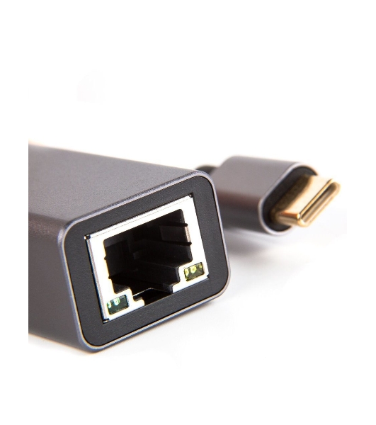 Кабель-переходник USB 3.1 Type-C -->RJ-45 1000Mbps Ethernet, Aluminum Shell, 0.15м VCOM DU320M