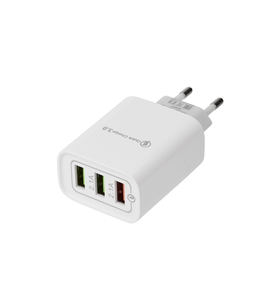 Сетевое зарядное устройство Rexant 3 x USB, 5V, 3 А + 1 А + 1 А, белый