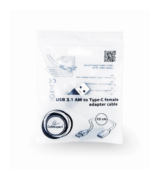 Переходник USB Cablexpert A-USB3-AMCF-01, USB 3.0M/USB Type-C, пакет