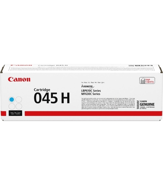 Картридж лазерный Canon 045C H голубой, 2200 стр., для i-SENSYS MF631/633/635, LBP611