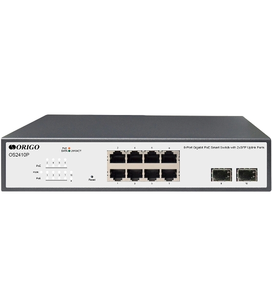 Коммутатор Origo OS2410P/120W OS2410P/120W/A1A 8x1 Гбит/с 2SFP 8PoE 120W настраиваемый