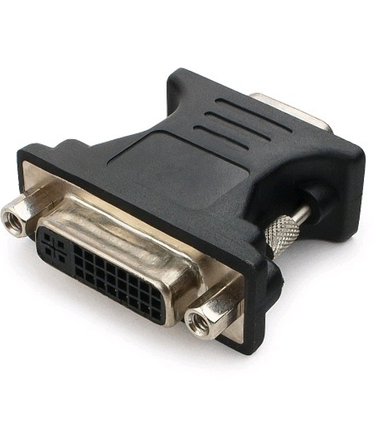 Переходник Cablexpert VGA-DVI, 15M/25F, черный, пакет (A-VGAM-DVIF-01)