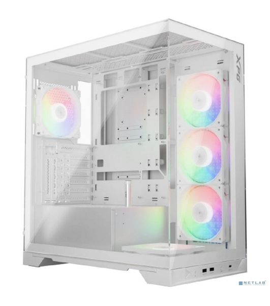 Компьютерный корпус XPG INVADER X WHITE (INVADERXMT-WHCWW) Mid-Tower Gaming ATX PC Case with Panoramic View, Tempered Glass Panels, and RGb Lighting Black