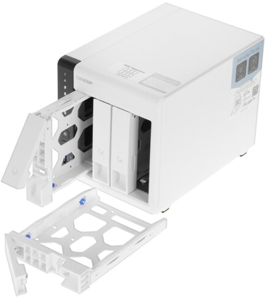 Сетевое хранилище SMB QNAP TS-433-4G NAS 4 HDD trays. ARM 4-core Cortex-A55 2.0GHz, ram 4 Gb (max), 1x1GbE, 1x2.5GbE, 2xUSB 2.0 port,1xUSB 3.2 Gen 1