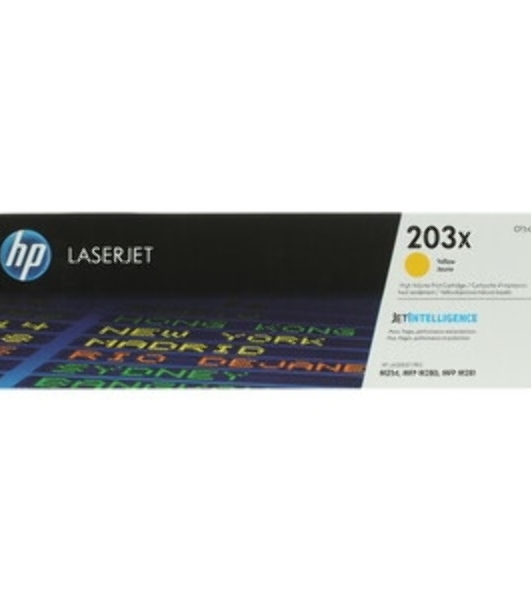 Картридж лазерный HP CF542X (HP 203X) желтый для HP LaserJet M254/M280/M281 2500 страниц.