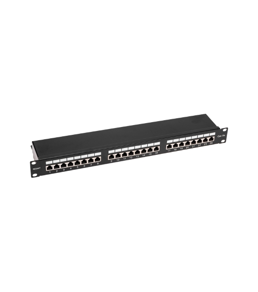 Панель коммутационная Rexant 19', 1U, 24 порта, F/UTP, RJ-45, CAT 5e PRO