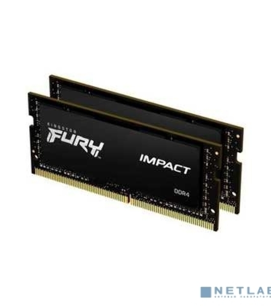 Оперативная память Kingston Fury Impact, DDR4, 16GB (2x8GB), 3200MHz, CL20, SO-DIMM