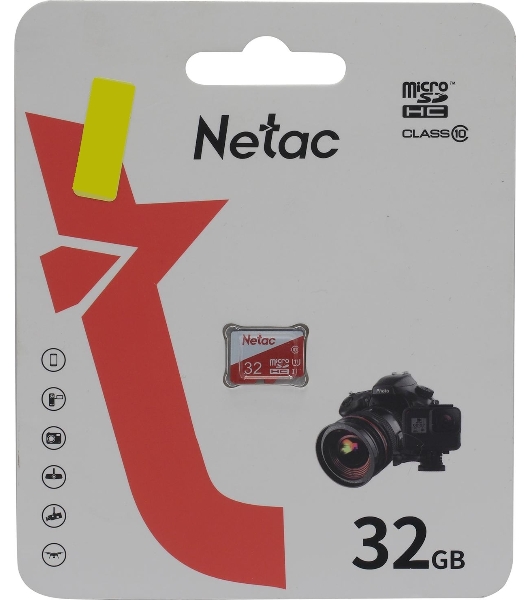 Флеш карта Netac P500 ECO 32Gb MicroSDHC C10 up to 80Mb/s, retail pack card only