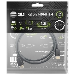 Кабель аудио-видео Cactus CS-HDMI.1.4-1.8 HDMI (m)/HDMI (m) 1.8м. позолоченные контакты черный, фото3