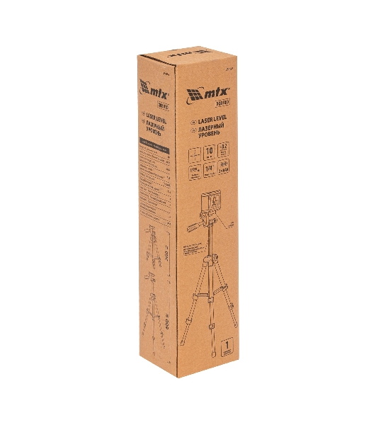 Лазерный уровень MTX XQB RED Pro SET, 10 м, красный луч, батарейки, штатив