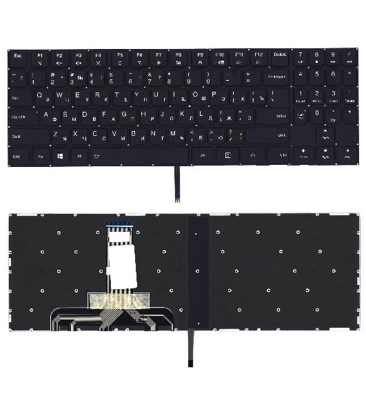 Клавиатура для ноутбука Lenovo Legion Y520 Y520-15IKB черная без рамки, белый подсветка