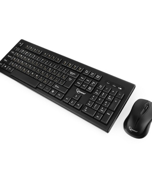 Комплект клавиатура+мышь Gembird KBS-8002 беспроводной, USB, 1000 DPI, чёрный