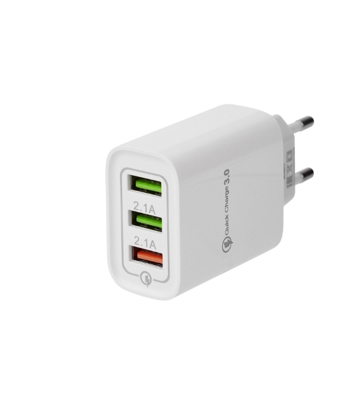 Сетевое зарядное устройство Rexant 3 x USB, 5V, 3 А + 1 А + 1 А, белый