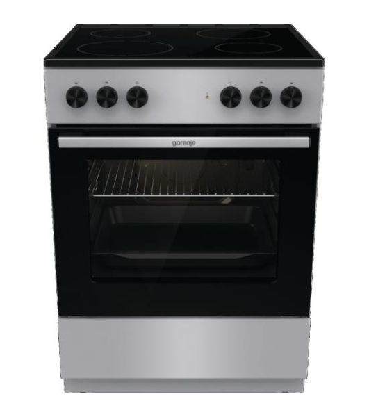 Плита электрическая Gorenje GEC6A11SG серый, конфорок 4 электрических, духовка 65 л, 60 см x 85 см x 60 см