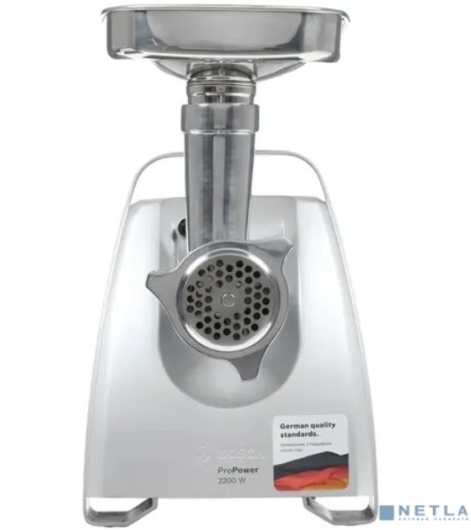 Мясорубка электрическая Bosch MFW68680 черный, 2200 Вт, 4.3 кг/мин, реверс, защита от перегрузки, насадки - 5