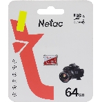 Флеш карта Netac P500 ECO 64Gb MicroSDXC U1/C10 up to 80Mb/s, retail pack card only, фото3