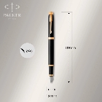 Ручка перьевая Parker IM Core F321 (CW1931645) Black GT F сталь нержавеющая подар.кор., фото4