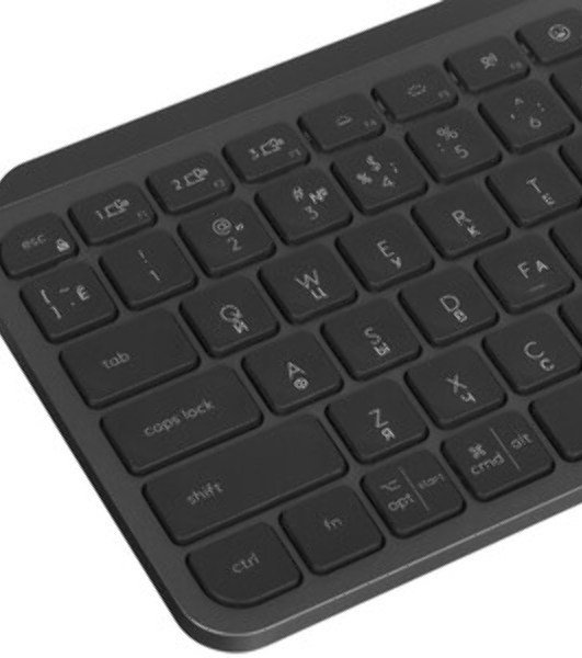 Клавиатура беспроводная Logitech MX Keys Mini (920-010501), USB, Bluetooth/Радиоканал, темно-серый/черный