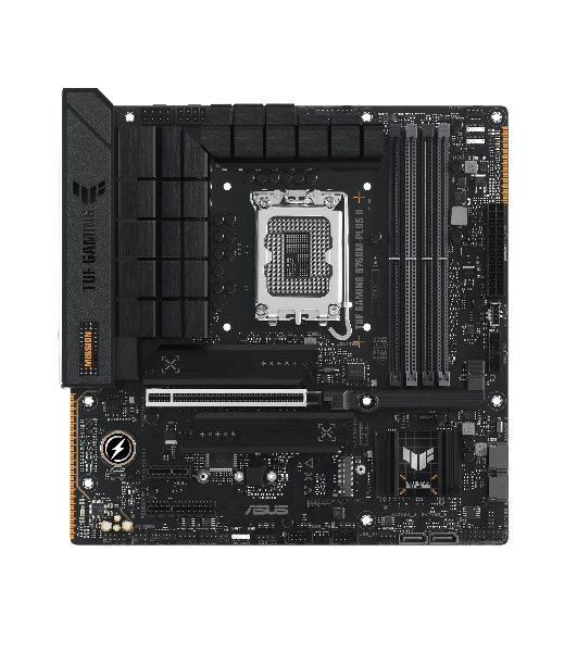 Материнская плата ASUS TUF GAMING B760M-PLUS II, LGA 1700, Intel B760, 4xDDR5, 4xSATA, 3xM.2, 1xPCIe 5.0 x16, 1xPCIe x4, 1xPCIe x1, 1xUSB-A 3.2 Gen 2, 2xUSB-A 3.2 Gen 1, 4xUSB 2.0, 1xUSB-C 3.2 Gen 2x2, 1x2.5Gb LAN, 5x3.5 мм, 7.1, mATX