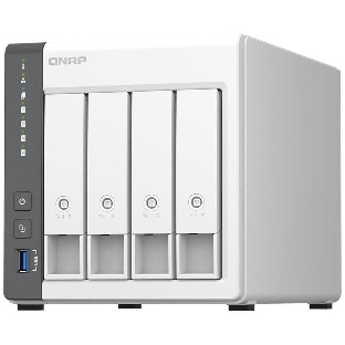 Сетевое хранилище SMB QNAP TS-433-4G NAS 4 HDD trays. ARM 4-core Cortex-A55 2.0GHz, ram 4 Gb (max), 1x1GbE, 1x2.5GbE, 2xUSB 2.0 port,1xUSB 3.2 Gen 1