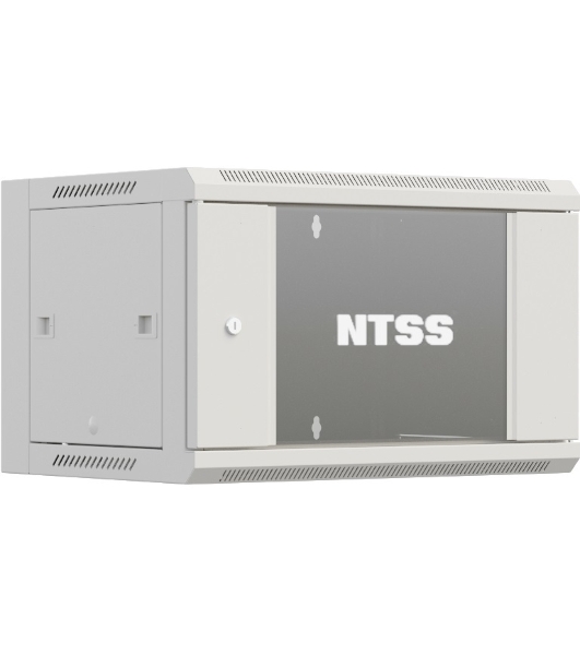 Шкаф коммутационный NTSS Премиум (NTSS-W9U6060GS-2) настенный 9U 600x600 мм пер. дв. стекл 60 кг серый IP20 сталь