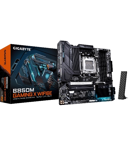 Материнская плата Gigabyte B850M GAMING X WIFI6E/WF6E, Socket AM5, AMD B850, 4xDDR5, 4xSATA, 2xM.2, 1xPCI-E 5.0 x16, 1xPCI-E 3.0 x4, 1xHDMI, 2xDP, 1x 2.5Gb LAN, 1xUSB-C 3.2 Gen 2, 1xUSB-A 3.2 Gen 2, 2xUSB-A 3.2 Gen 1, 4xUSB-A 2.0, 3x3.5 мм, 7.1, Micro-ATX