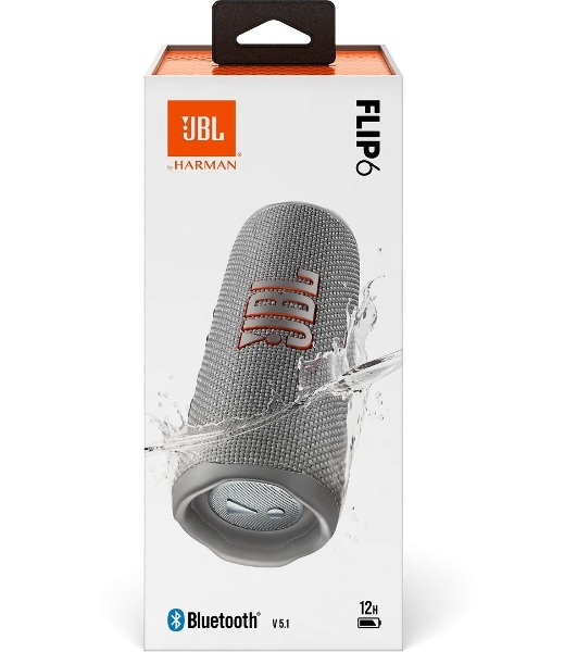 Портативная акустика JBL Flip 6 серый, Bluetooth 5.1