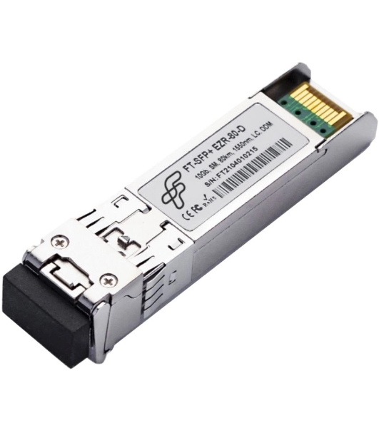 Модульный компактный оптический трансивер Future Technologies FT-SFP+EZR-80-D c поддержкой функции 'горячей' замены и напряжением питания 3.3В.