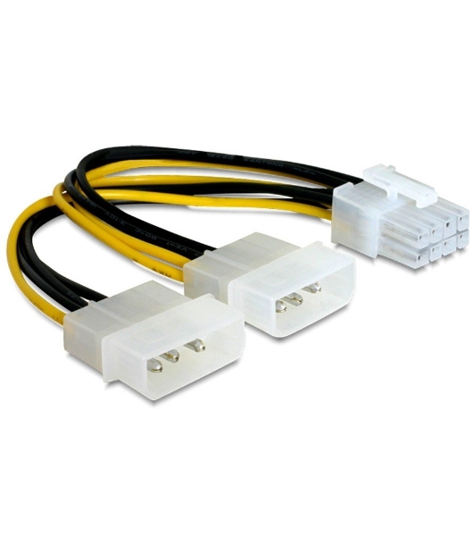 Разветвитель питания Gembird CC-PSU-81, 2хMolex->PCI-Express 8pin, для подключения в/к PCI-Е (8pin) к б/п ATX