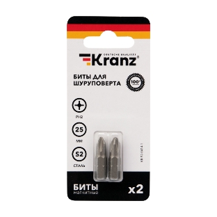 Бита для шуруповерта Kranz PH2х25 мм (2 шт./уп.)