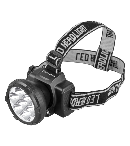 Фонарь ULTRAFLASH LED5362налобн аккум 220в черный 7led 2 реж пласт бокс