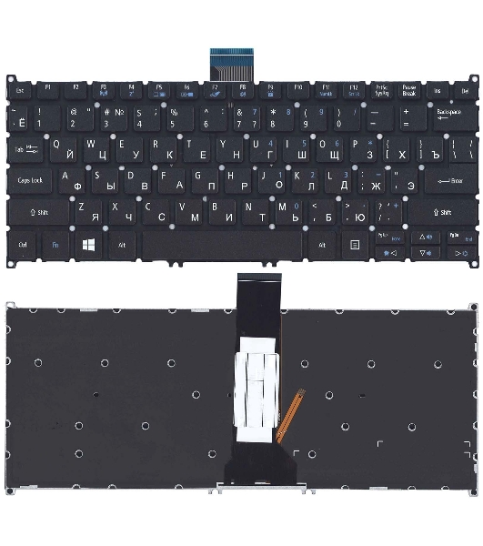 Клавиатура для ноутбука Acer Aspire V5-122P черная с подсветкой