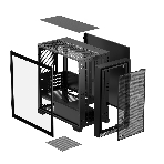 Компьютерный корпус без блока питания PCCooler C3D310 BK, Mesh Mid Tower, Black, TG, 0.6 SPCC, no fans mATX, mITX 165/350/200мм 3x2.5', 2x3.5', 4xPCI 2xUSB-A 3.0 406x220x410mm, фото5