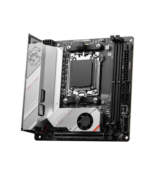 Материнская плата MSI MPG B650I EDGE WIFI, AM5, AMD B650, 2xDDR5, 4xSATA, 2xM.2, 1xPCI-E 4.0 x16, 1xHDMI, 1x 2.5Gb LAN, 3xUSB-A 3.2 Gen 2, 2xUSB-A 3.2 Gen 1, 1xUSB-C 3.2 Gen 2x2, 3x3.5 мм, 7.1, Mini-ITX